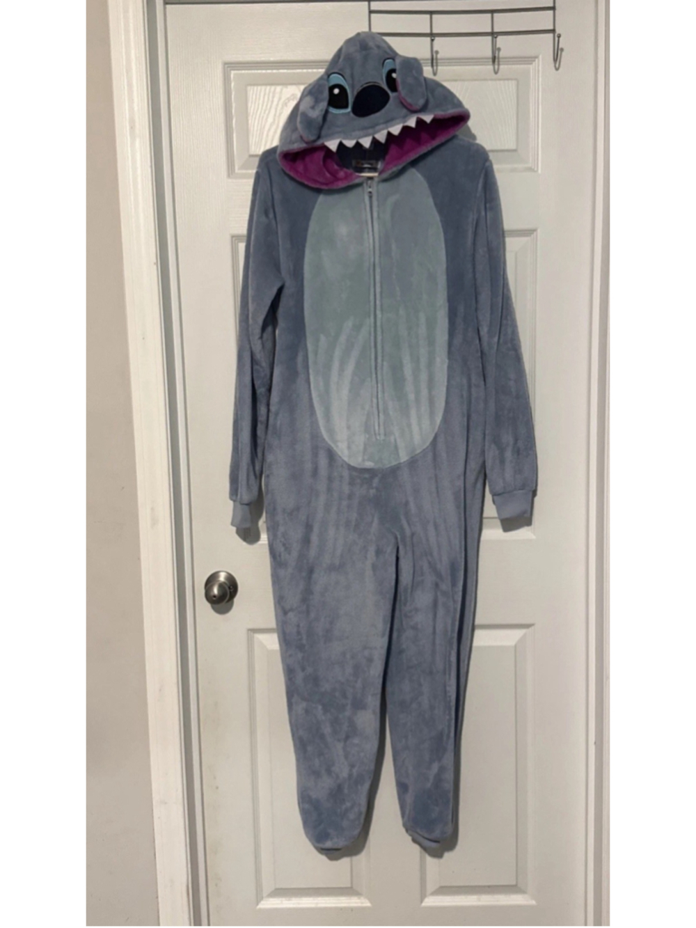 Disney Stitch Adult SMALL Soft Cozy Fleece Union BodySuit Costume Pajamas Hood